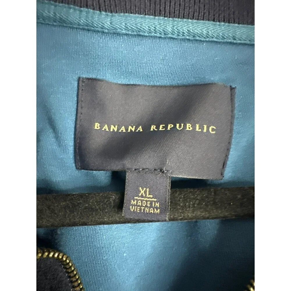 Banana Republic Men’s XL Navy Blue Zip Up Jacket Sweater Soft Feel Front Pockets